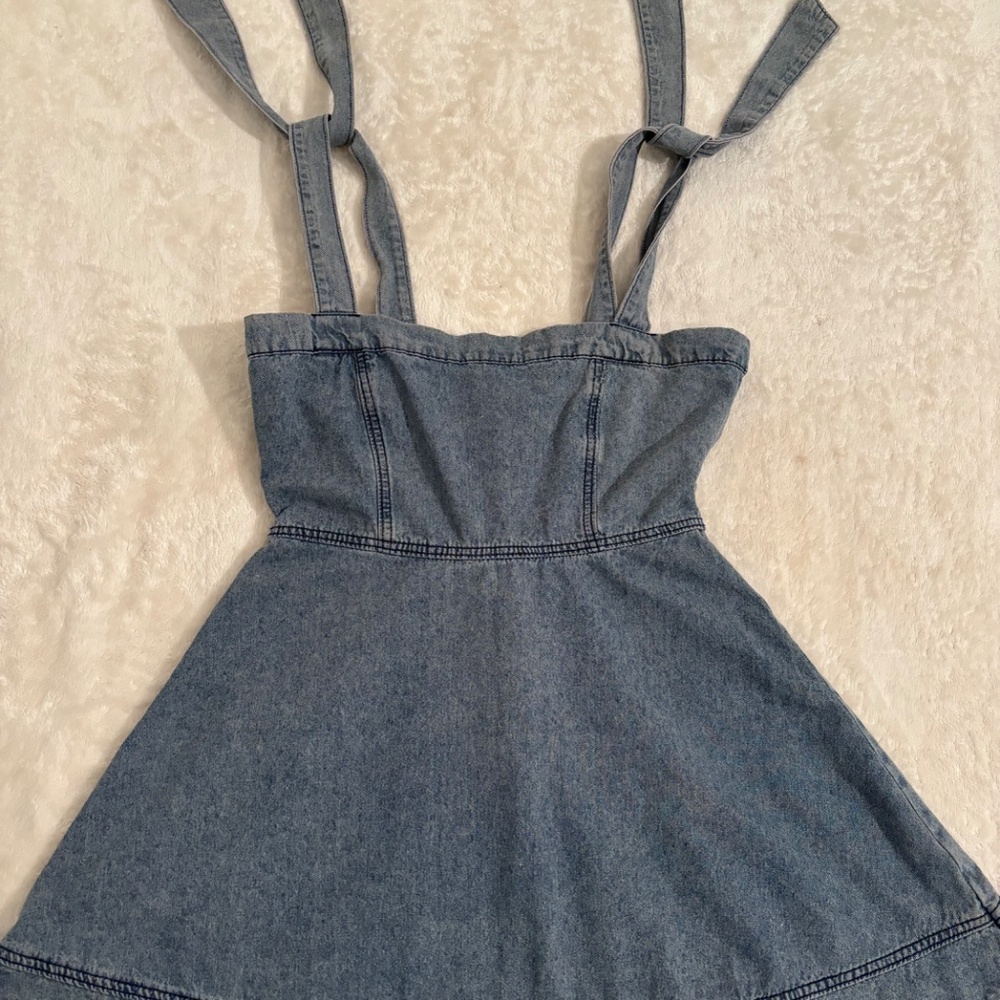 TikTok viral Denim bow Tie Dress